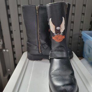 Harley-Davidson® Little and Big Kid's Black Faux Leather Harness Boots